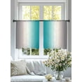 thumbnail image 4 of Turquoise Gray Ombre Sheer Curtains for Living Room Bedroom Farmhouse Teal Gradient Modern Art Sheer Curtains 45 Inch Long 2 Panels Set Light Filtering Curtain Window Treatments Drapes, 4 of 6