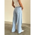 thumbnail image 2 of Pantalones vaqueros de pierna ancha for mujer, de talle bajo, holgados, pierna recta, pantalones de mezclilla for novio, pantalones vaqueros sueltos casuales, estilo niña Y2K, 2 of 5
