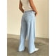 thumbnail image 2 of Pantalones vaqueros de pierna ancha for mujer, de talle bajo, holgados, pierna recta, pantalones de mezclilla for novio, pantalones vaqueros sueltos casuales, estilo niña Y2K, 2 of 5