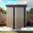 thumbnail image 4 of Vyrox 5' x 3' Metal Outdoor Storage Shed, Steel Garden Tool Shed with Sloping Roof & Lockable Door for Backyard, Garden, Brown, 4 of 7