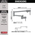 thumbnail image 4 of Delta Robinet Contemporain Mural Remplisseur de Pot Robinet Arctic Inox 1165LF-AR, 4 of 8