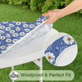 thumbnail image 5 of Blue Daisy Flower Pattern Round Fitted Tablecloth with Elastic Edge,Dining Table Cover Waterproof,Outdoor Round Tablecloth for Camping,Dining,Indoor and Outdoor, 5 of 7