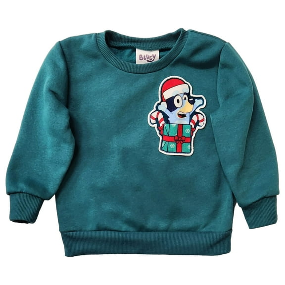 Infant & Toddler Boys & Gils Green Bluey Christmas Sweatshirt Top 18 Months