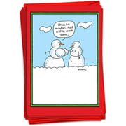 CAB1773 Snowman Boob Job Christmas Joke Paper Card (12 Pack)