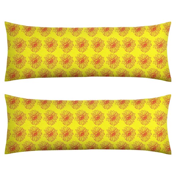 Boho Sunflower Body Pillow Cover – Soft & Breathable, Hidden Zipper, 20"x54", Vintage Floral Print with Butterflies & Bees – Gift for Side Sleepers, Pregnancy, Farmhouse Decor