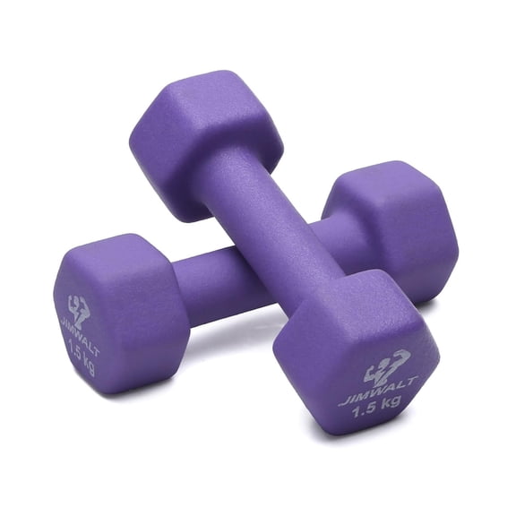 JIMWALT Now in INDIA Exclusive range of Neoprene Dumbbells 0.5KG to 10KG (1.5KG PURPLE)