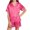 A-Hot Pink, variant on ROHUUQUE Girls' Solid Color Satin Lounge Set Short Sleeve Button-Down Sleep Top and Shorts Soft Nightwear for Teens 5-16 Years Hot Pink