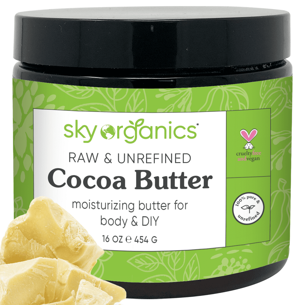 Sky Organics Cocoa Butter (16 oz) Pure Unrefined Raw Cocoa Butter for