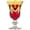 Red, variant on Interglass Set of 1 Crystal Wine Glasses Vintage Design 24K Gold Hand Decorated - 10 oz, Clear