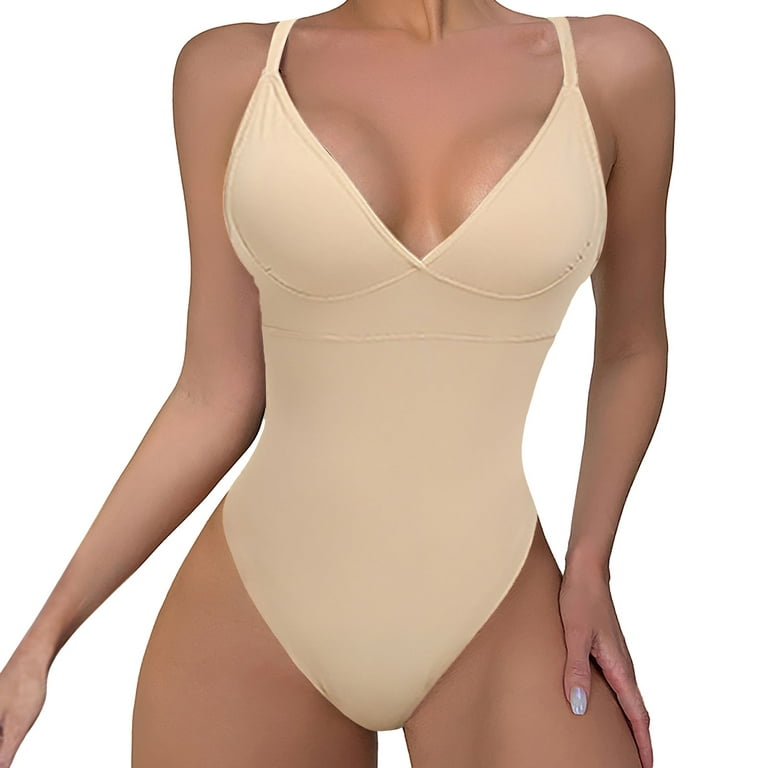 Bodysuit for Women Tummy Control Zipper Zip Up Sling Body Shaper