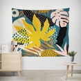 thumbnail image 2 of Tapiz abstracto de pared con hojas de plantas, 150 x 130 cm, microtela, 2 of 2