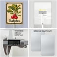 thumbnail image 6 of Yjiankangz Aluminium Yard Sign Radishes Vegetable Garden Sign 7x8.8inch Outdoor Natural Retro Metal Signs Plant Markers And 12.8" Stake Kit, 6 of 7