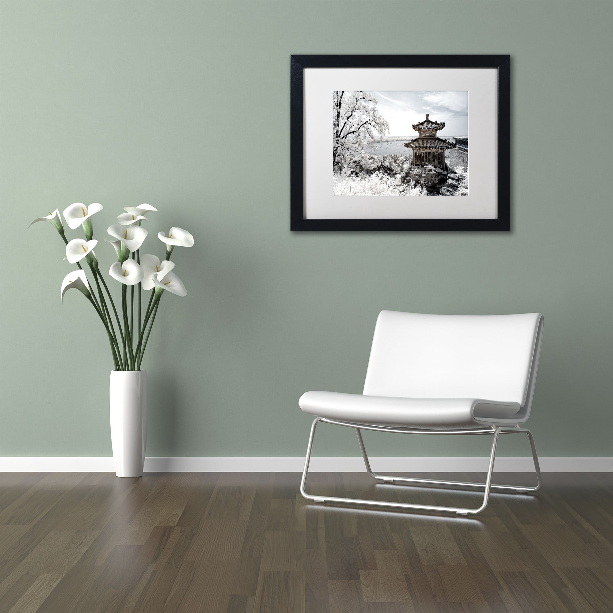 Trademark Fine Art "Silent Day" Canvas Art by Philippe Hugonnard, White Matte, Black Frame