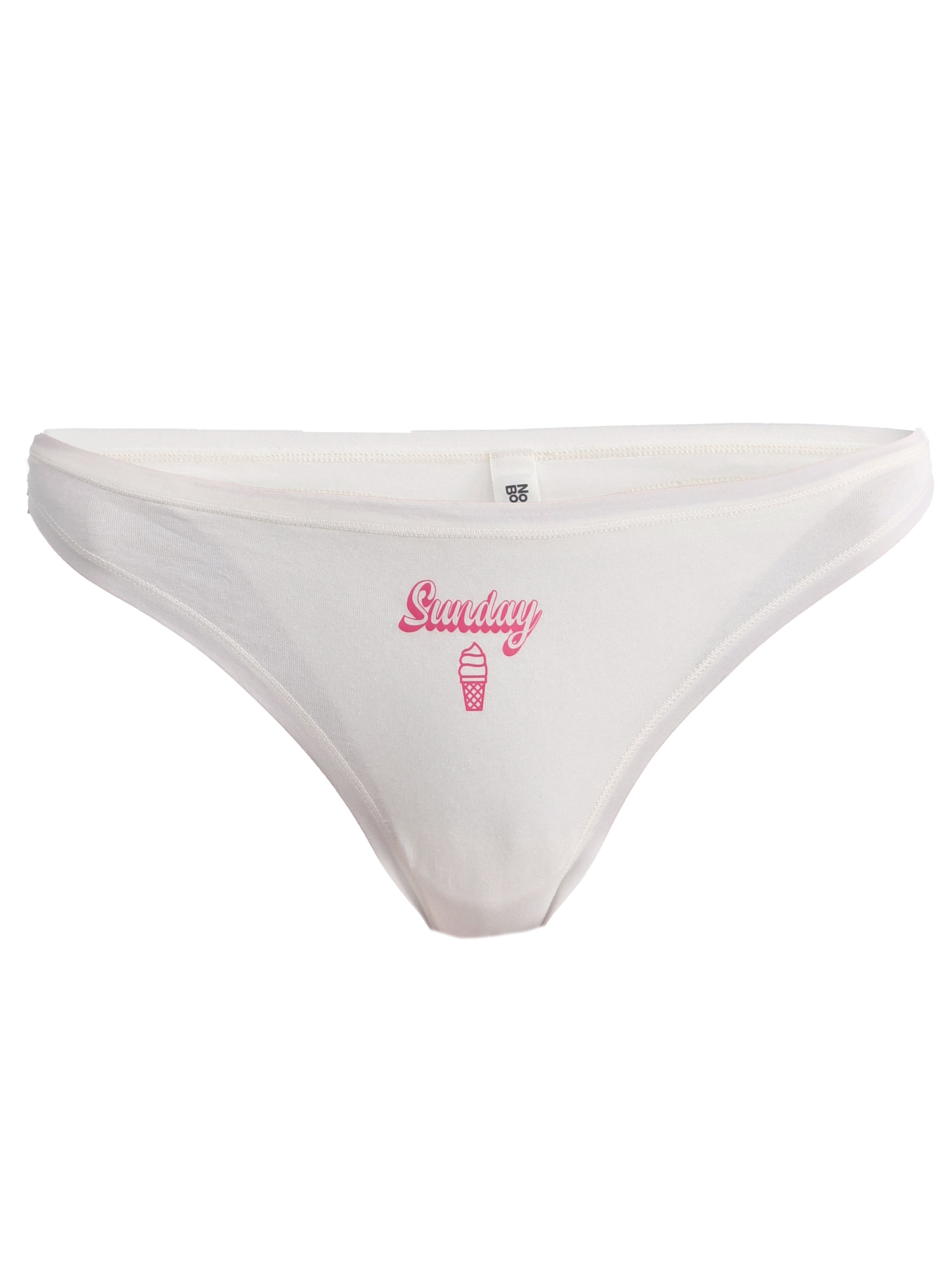 No Boundaries Cotton Thong Panties, Days of the Week - 7 Pack, Women’s and Women’s Plus, Sizes XS-XXXL