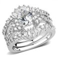 thumbnail image 1 of Alamode 3W1553-8 Women Rhodium Brass Ring with AAA Grade CZ in Clear - Size 8, 1 of 1