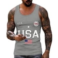 thumbnail image 2 of Dwelliawo Men's 250 Years Patriotic Tank Tops American Flag Usa 250th Anniversary Pullover Graphic Sleeveless Tank Top Loose Fit Relaxed Fit Muscle Shirts Gray M, 2 of 5