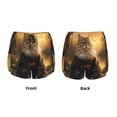 thumbnail image 3 of Pofeuu Lakeside Flower Field Cat Print Women's Athletic Shorts Running Workout Shorts Tummy Control Quick Dry Gym Shorts with Pockets Double layer sports shorts-XX-Large, 3 of 7