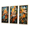 thumbnail image 3 of Designart "Tropical Tangle Orange Blue painting III" Abstract Collages Framed Wall Art Set Of 3 - Multi-Color Collages Frame Gallery Wall Set For Home Decor, 3 of 6