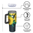 thumbnail image 4 of Sunflower Gift 40oz Tumbler with Handle and Straw, Large Capacity Travel Cup for Hot & Cold Drinks, Double Walled Vacuum Insulated Cup, Floral Lover Birthday Gifts for Mother's Day Women Girls, 4 of 6