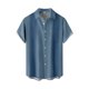 thumbnail image 4 of Short Sleeve Button Shirt Men'S Casual Short Sleeve Shirt Loose Shirt With Pocket M, 4 of 4
