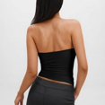 thumbnail image 4 of MSJUHEG Square Neck Tank Top Workout Tank Tops Woman Womens Sleeveless Tank Tops Camisole Tops for Women Strapless Shirt Built in Bra Tank Striped Tank Top Women Strapless Top Black L, 4 of 8
