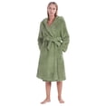 thumbnail image 2 of Women's Pajamas Solid Color Thick Flannel Hooded Thickening Bathrobe Bandage Bathrobe Bathrobe Solid Color Thickened Household Clothes Pocket, 2 of 9
