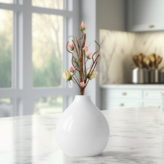 Northlight 33" Cream/Pink Artificial Floral Spring Pick