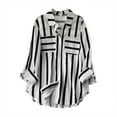 thumbnail image 2 of Long Sleeve Shirts for Women Mid Length Vertical Stripe Long Sleeve Shirt - Casual Loose Fit Comfortable Cotton Blend Shirts for Women Womens Blouses, 2 of 4