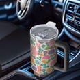 thumbnail image 6 of 40oz Pioneer Flower Floral Print Pattern Insulated Tumbler with Handle, BPA-Free Leak Proof Lid and Straws, Double Wall Vacuum, Hot 12h/Cold 34h, 6 of 6