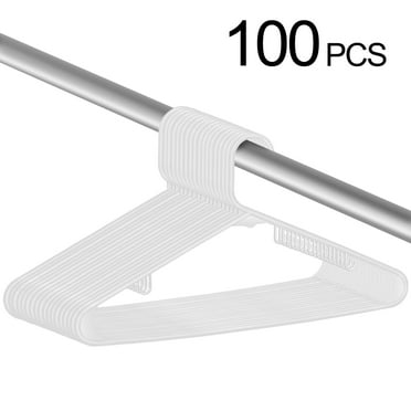 ZENSTYLE Durable Plastic Clothing Hanger, 100 Pack, White