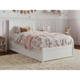 thumbnail image 3 of Malta Twin Wood Platform Bed with Panel Footboard and Storage Drawers in White, 3 of 10