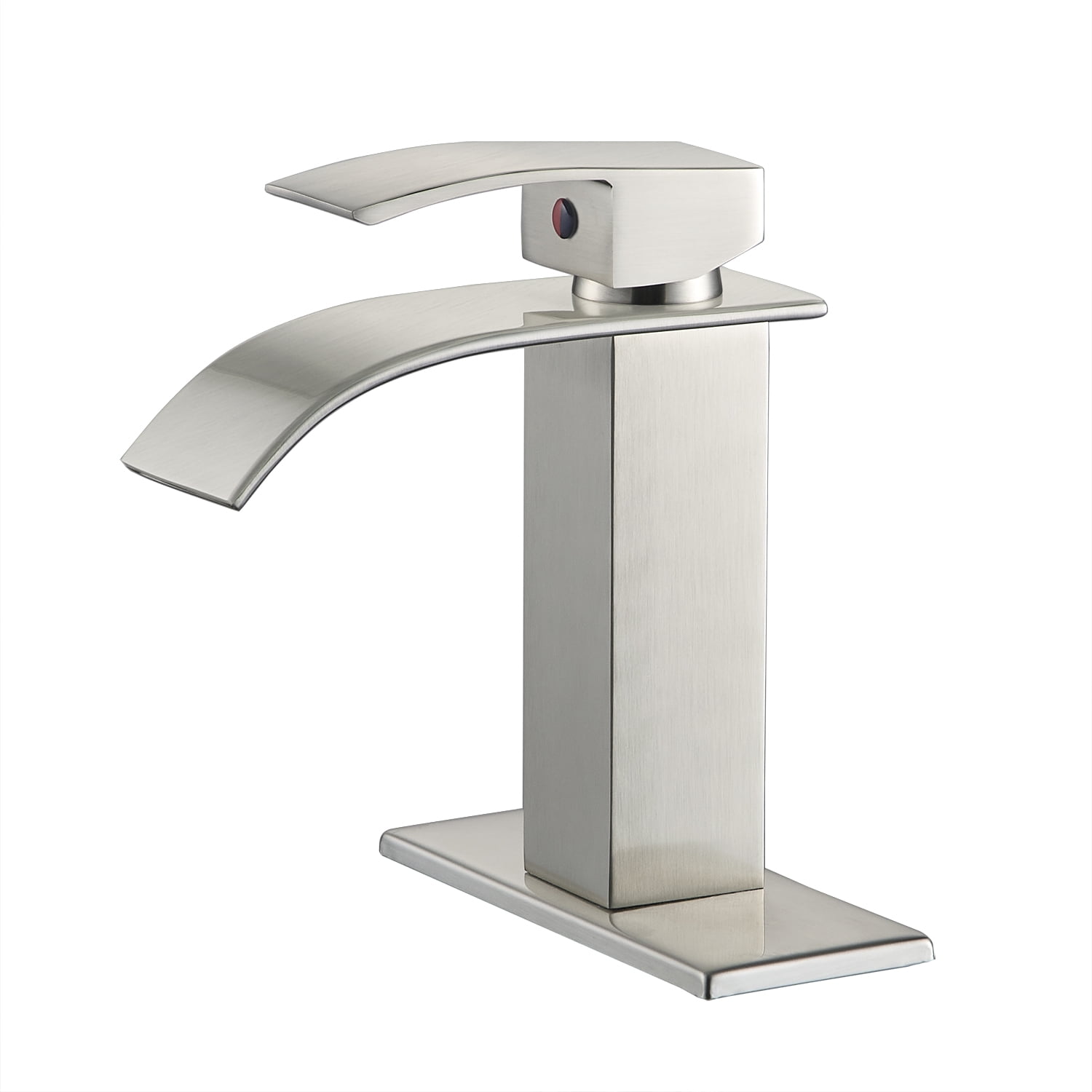 Bathroom Faucet Brushed Nickel Waterfall Single Handle Lavatory Vanity Sink Tap 