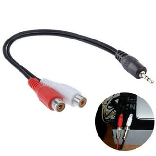 AHIER 3.5mm Gold 1/8 Stereo Mini Jack Male to 2 Female RCA Adapter Audio  (20cm)