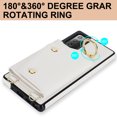 thumbnail image 6 of Crossbody for Samsung Galaxy Note 20 Ultra Phone Case for Women, Wallet Case with Credit Card Holder Shoulder Strap & Wrist Lanyard Shockproof Purse Back Flip 360 Ring Holder Kickstand Case,White, 6 of 8