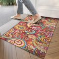 thumbnail image 4 of Red Pioneer Flower and Paisley Pattern Door Rugs,Washable Non Slip Door Mats Indoor,Decorative Door Mats,Entry Mat Indoor for Entrance,Bedroom,Kitchen,Bathroom,17"x30", 4 of 6