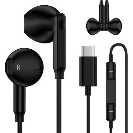 for Samsung S25 Ultra FE USB C Headphones Wired Earbuds for Galaxy S25 Edge S25+ Z Fold7 Z Flip7 FE S24Ultra/A17 A26 A36 A56, in-Ear Type C Earphone with Mic & Volume Control HiFi Stereo Noise