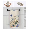 thumbnail image 6 of Blue Teal Spring Floral Towel Set of 3, Soft Microfiber Bath Towels, Hand Towel, Washcloths, Watercolor Botanical Summer Flowers Quick-Dry Absorbent Towels for Bathroom Kitchen Hotel Beach Gym Spa, 6 of 7