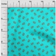 thumbnail image 1 of oneOone Cotton Cambric Turquoise Green Fabric Leaves & Flower Floral Diy Clothing Quilting Fabric Print Fabric By Yards 56 Inches Wide, 1 of 4