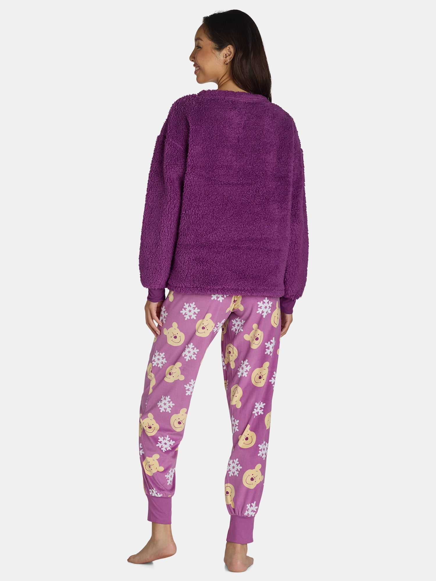 Disney Women's Winnie the Pooh Plush Pajama Set, 2-Piece, Sizes S to 3X