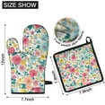 thumbnail image 6 of Pioneer Flower Kitchen Oven Mitt and Pot Holder Sets 2 Pcs for Baking, Cooking and Grilling, Heat Resistant Up To 392 °F, 6 of 7