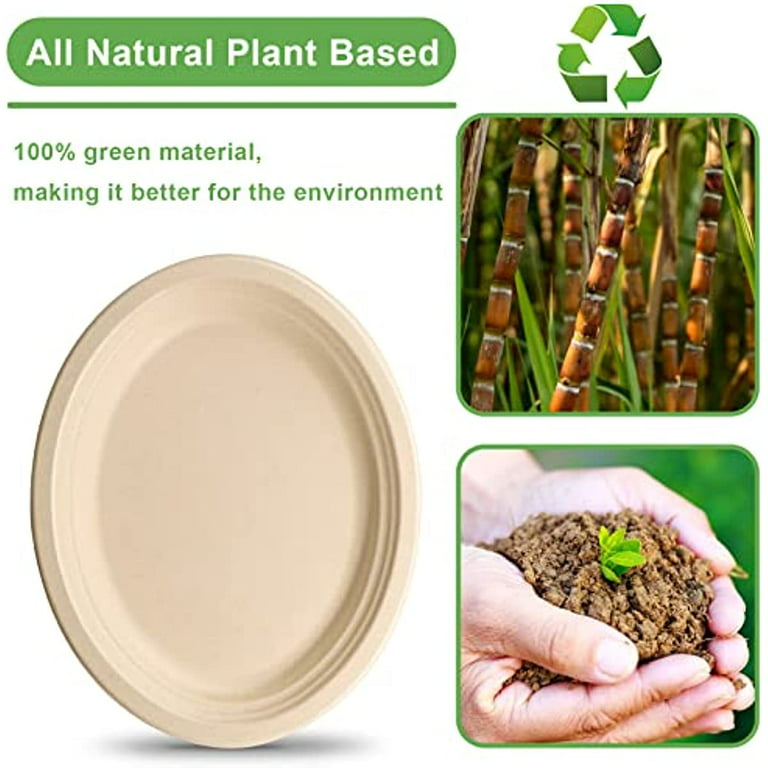 Disposable Brown Paper Plates Dinner Dessert Party Plate Eco-Friendly Bulk  Buy