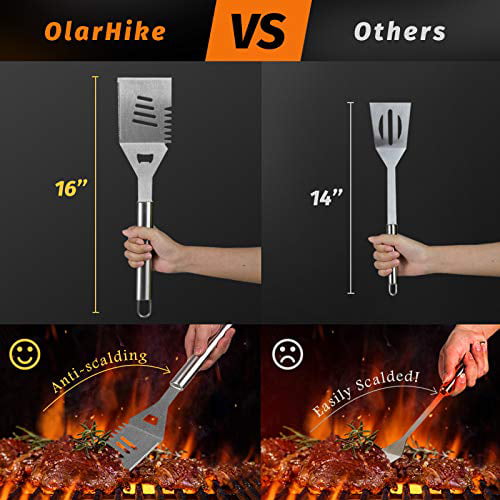 OlarHike BBQ Grill Accessories Set For Men 22PCS Grilling Accessories Set 