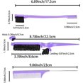 thumbnail image 2 of 3Pcs Hair Brush Comb Set Slick Back Brush Hair Brush Teasing Hair Brush Rat Tail Comb Double Sided Brush Grooming Combs Back Slicking Combing Brushes for Women Kids Hair, Purple, 2 of 5