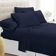 thumbnail image 2 of Swift Home Luxury Bedding Collection, Ultra-Soft Brushed Microfiber 6-Piece Bed Sheet Sets, Extremely Durable - Easy Fit - Wrinkle Resistant - (Includes 2 Bonus Pillowcases), Queen, Navy Navy Queen, 2 of 7