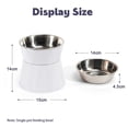 thumbnail image 2 of Cuenco elevado para gatos de acero inoxidable, cuencos elevados desmontables para mascotas para proteger la columna vertebral de las mascotas, 2 of 6
