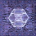 thumbnail image 1 of Ahgly Company Machine Washable Indoor Square Persian Blue Traditional Area Rugs, 7' Square, 1 of 4