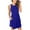 Blue, variant on IROINNID Round Neckline Dress For Women Sleeveless Pockets Ladies Slim Mini Dress Short Solid Color Empire Dress