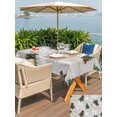 thumbnail image 4 of Outdoor Tablecloth with Umbrella Hole and Zipper, Grey Christmas Rectangle Table Cloth 60x102 Inch Waterproof Tablecloth, Winter Green Pine Tree Gold Snowflake Picnic Table Cover for Patio Camping, 4 of 7