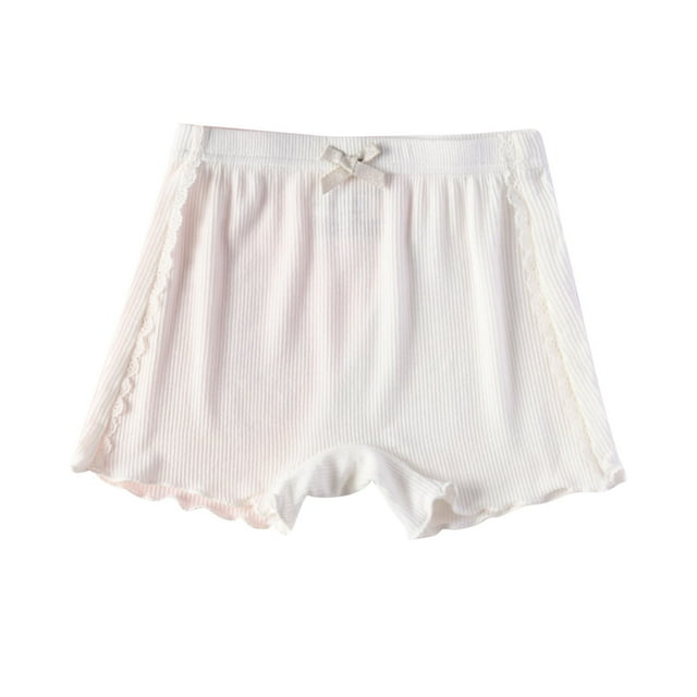 Zpanxa Kids Shorts Modal Cotton Polyester Blend Solid Color Bow Lace High Waisted Leggings 13 Years