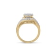 thumbnail image 3 of 14kt Yellow Gold Round Diamond Cluster Bridal Wedding Ring Band Set 1 Cttw, 3 of 5